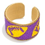 Wholesale seed Bead Game Day Football Cuff Bracelet D
