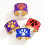 Wholesale seed Bead Game Day Paw Print Cuff Bracelet D