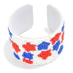 Wholesale seed Bead Americana Stars Cuff Bracelet D