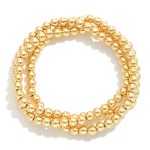Wholesale set Three Metal Beaded Stretch Bracelets D