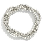 Wholesale set Three Metal Beaded Stretch Bracelets D