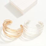 Wholesale metal Layered Criss Cross Cuff Bracelet D