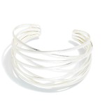 Wholesale metal Layered Criss Cross Cuff Bracelet D