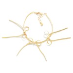 Wholesale brass Herringbone Chain Bow Bracelet Brass L Extender L