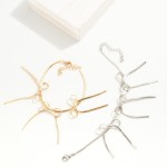 Wholesale brass Herringbone Chain Bow Bracelet Brass L Extender L