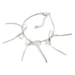 Wholesale brass Herringbone Chain Bow Bracelet Brass L Extender L
