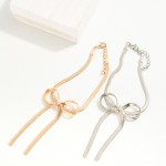 Wholesale brass Herringbone Chain Bow Bracelet Brass L Extender L