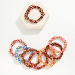 Wholesale set Six Game Day Beaded Stretch Bracelets Gold Bead Accents D