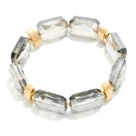 Wholesale emerald Cut Glass Crystal Beaded Stretch Bracelet D