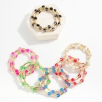 Wholesale two Gold Bamboo Tube Bead Glass Bead Stretch Bracelets D