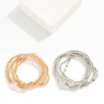 Wholesale set Five Rhinestone Metal Beaded Stretch Bracelets Rhinestone Cross Ch