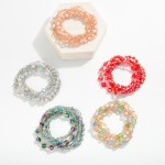 Wholesale set Faceted Glass Crystal Beaded Stretch Bracelets Glass Crystal Clove