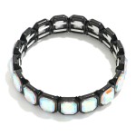 Wholesale linked Cushion Cut Glass Crystal Rhinestones Stretch Bracelet D