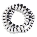 Set Of Three Beaded Stretch Bracelets Featuring Flatted Pearls & Disc Beads 

- Approximately 3" D