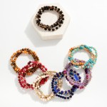 Wholesale set Three Natural Stone Beaded Stretch Bracelets Wood Faceted Bead Det