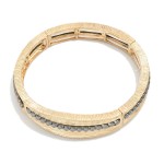 Wholesale brushed Metal Stretch Bracelets Bead Details D