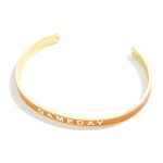 Wholesale gold Dipped Color Stripe Game Day Cuff Bracelet Gold Dipped Made Korea