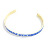 Wholesale gold Dipped Color Stripe Game Day Cuff Bracelet Gold Dipped Made Korea