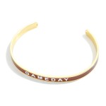 Wholesale gold Dipped Color Stripe Game Day Cuff Bracelet Gold Dipped Made Korea