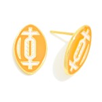 Wholesale enamel Gold Dipped Football Stud Earrings Gold Dipped Sterling Silver