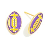 Wholesale enamel Gold Dipped Football Stud Earrings Gold Dipped Sterling Silver