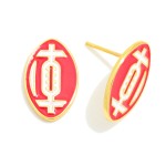 Wholesale enamel Gold Dipped Football Stud Earrings Gold Dipped Sterling Silver