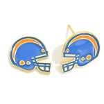 Wholesale enamel Gold Dipped Football Helmet Stud Earrings Gold Dipped Sterling