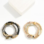 Wholesale set Three Beaded Stretch Bracelets Heishi Beads Faceted Glass Beads Na