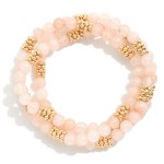 Wholesale set Three Beaded Bracelets Stone Gold Tones D