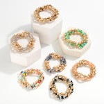 Wholesale set Three Beaded Bracelets Gold Disco Balls Diamond Beads D