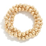 Wholesale set Three Metal Beaded Stretch Bracelets D