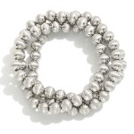 Wholesale set Three Metal Beaded Stretch Bracelets D