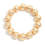Wholesale textured Metal Beaded Stretch Bracelet L
