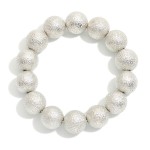 Wholesale textured Metal Beaded Stretch Bracelet L