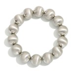 Wholesale matte Metal Beaded Stretch Bracelet D
