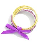 Wholesale rhinestone Jelly Bangle Bracelet Stack Bow Accent D