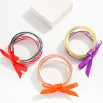 Wholesale rhinestone Jelly Bangle Bracelet Stack Bow Accent D