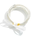 Wholesale rhinestone Jelly Bangle Bracelet Bow Accent D