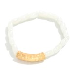 Wholesale faceted Peanut Bead Stretch Bracelet D