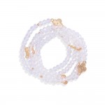 Wholesale set Five Glass Crystal Beaded Stretch Bracelets Metal Clover Station D