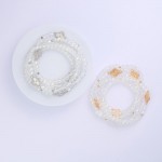 Wholesale set Five Glass Crystal Beaded Stretch Bracelets Metal Clover Station D