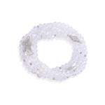 Wholesale set Five Glass Crystal Beaded Stretch Bracelets Metal Clover Station D