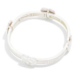 Wholesale metal Stretch Bangle Bracelet heart Stations D
