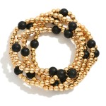 Wholesale set Five Beaded Stretch Bracelets Semi Precious Stone Beads D