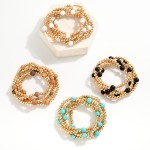 Wholesale set Five Beaded Stretch Bracelets Semi Precious Stone Beads D
