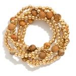Wholesale set Five Beaded Stretch Bracelets Semi Precious Stone Beads D