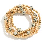 Wholesale set Five Beaded Stretch Bracelets Semi Precious Stone Beads D
