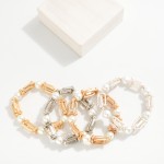 Wholesale u Link Stretch Bracelet Pearl Accents D