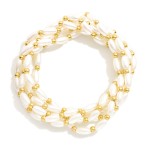 Wholesale set Five Rice Bead Stretch Bracelets D