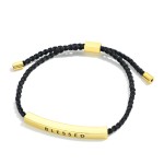 Wholesale adjustable Gold Dipped Braided Tube Message Bracelet D